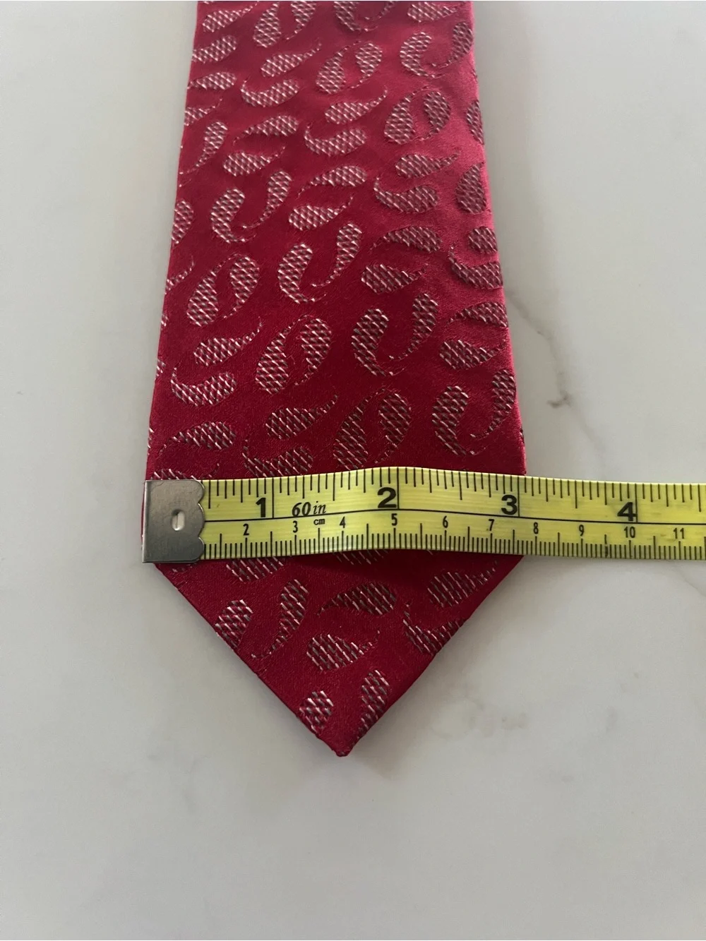 Giorgio Armani Red Paisley Silk Tie: 100% Silk